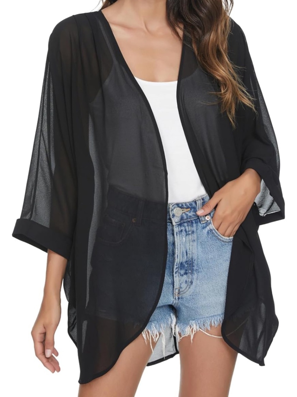 Black Sheer Kimono